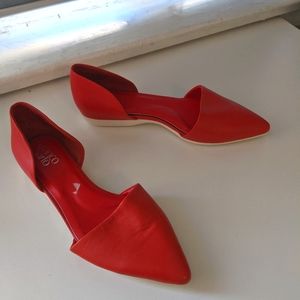 Bright red size 8 Franco Sarto flats